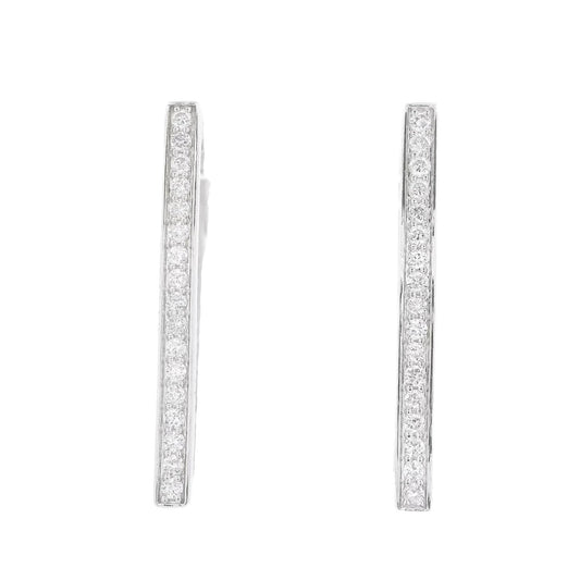 Rectangle Shape Diamond Hoops - Forever Rox