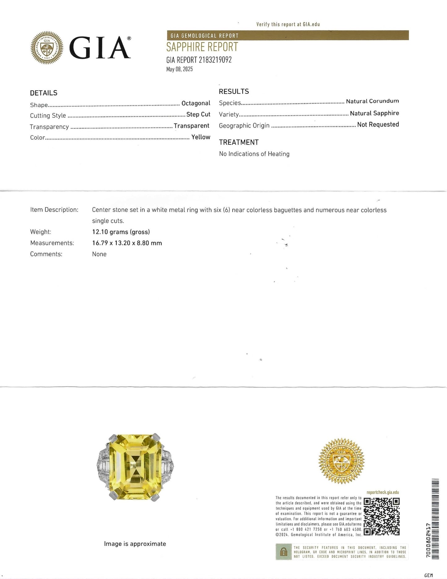 Retro 21.31ct GIA Certified No Heat Yellow Sapphire & Diamond Ring, Platinum - Forever Rox