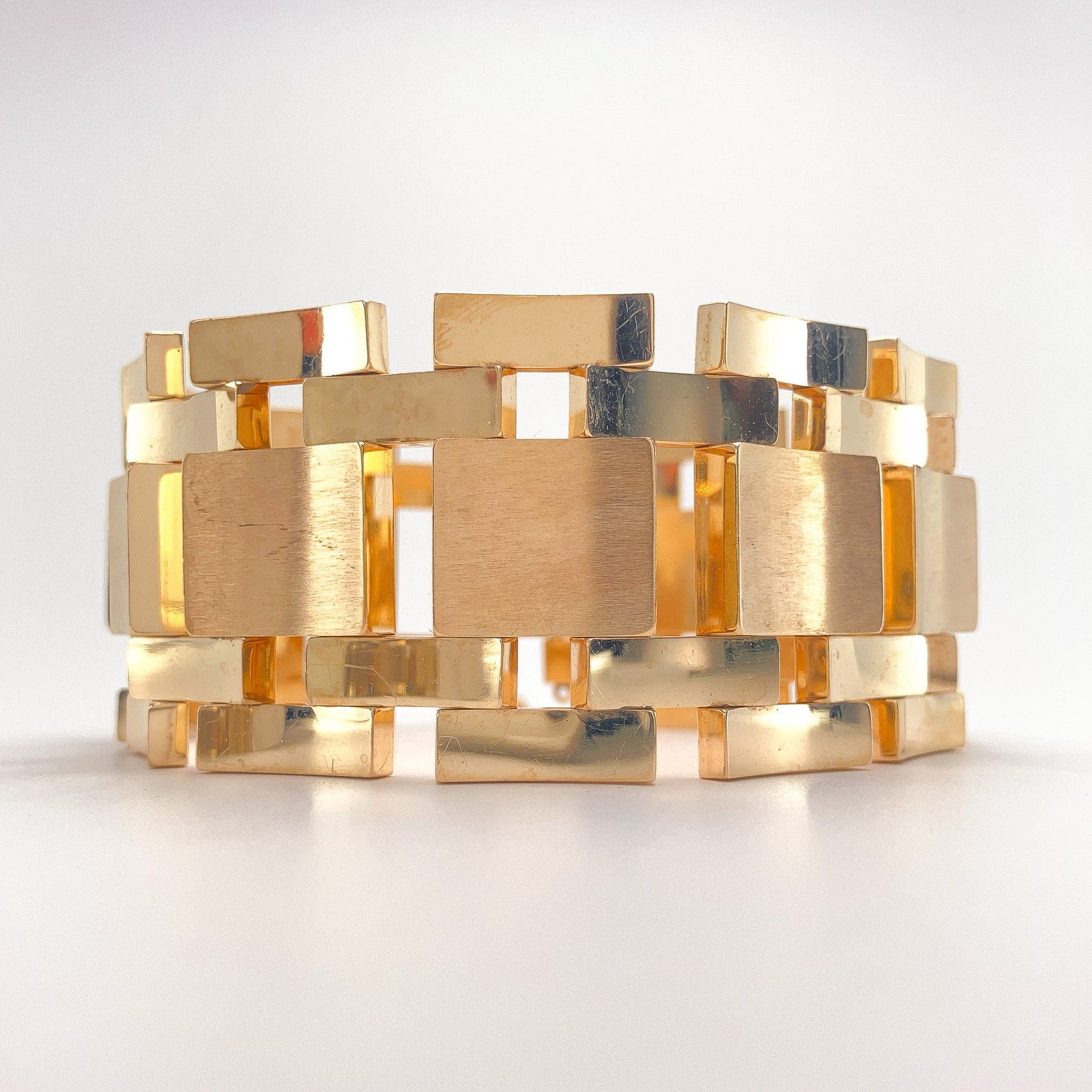 Retro Rosey Gold Wide Bracelet, 14k· - Forever Rox