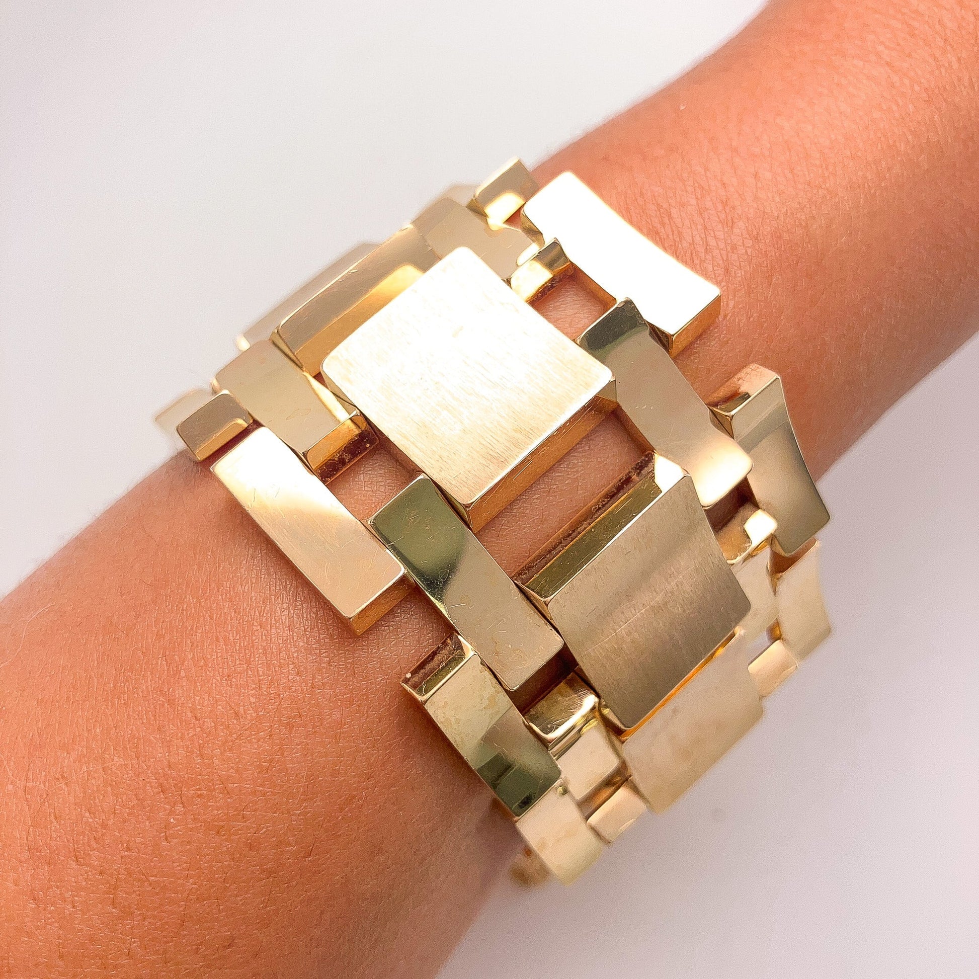 Retro Rosey Gold Wide Bracelet, 14k· - Forever Rox