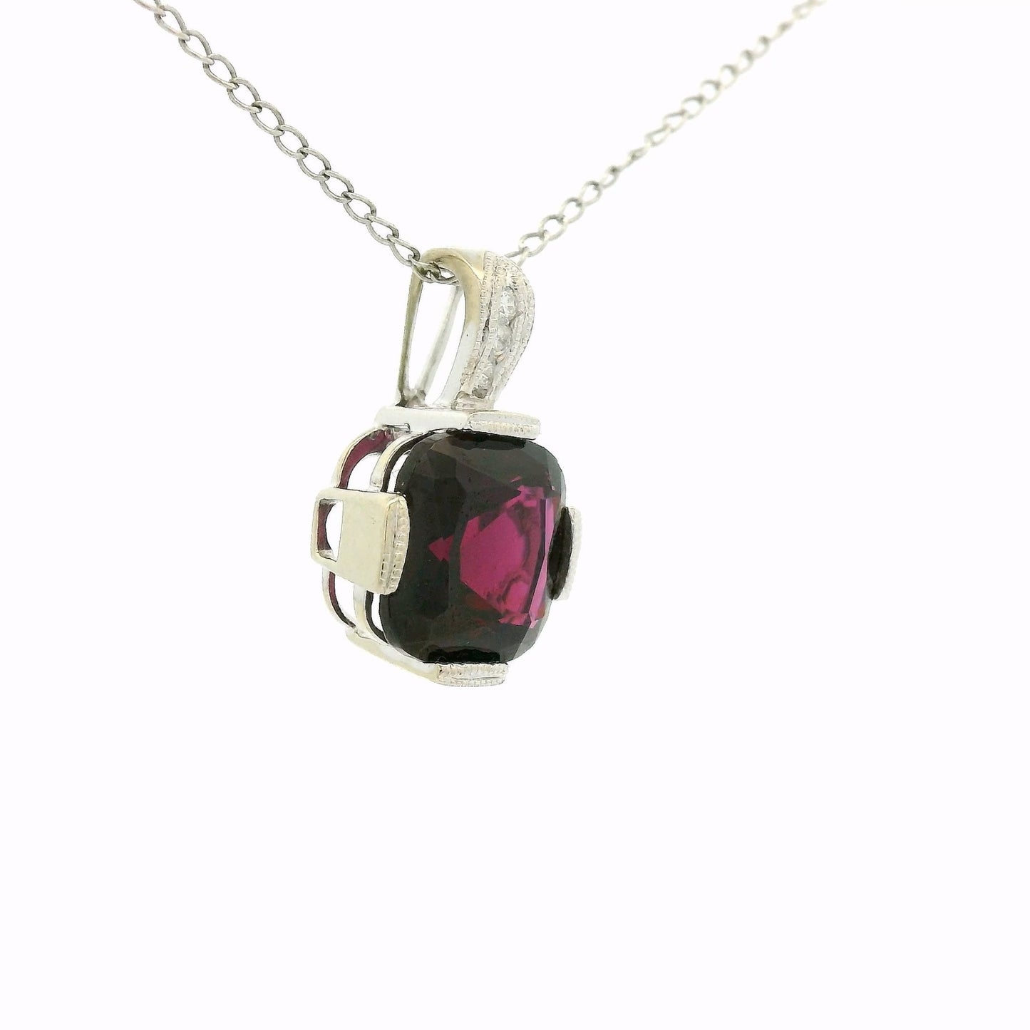 Rhodolite Garnet & Diamond Pendant - Forever Rox