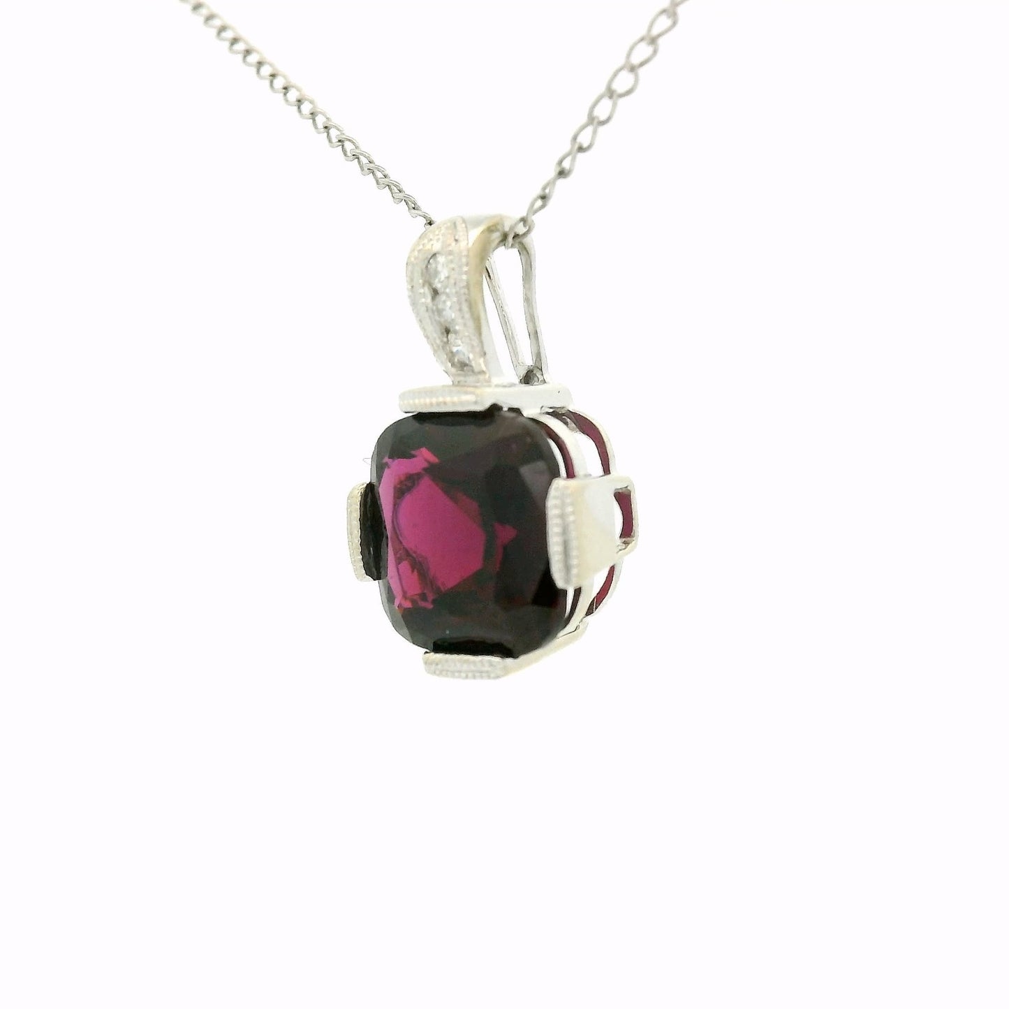 Rhodolite Garnet & Diamond Pendant - Forever Rox