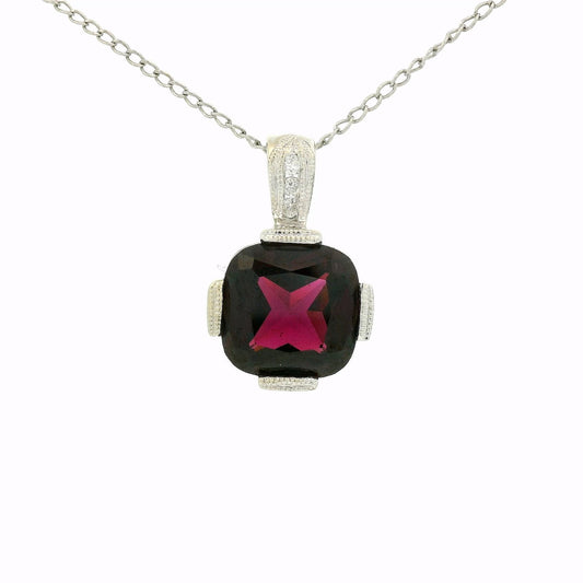 Rhodolite Garnet & Diamond Pendant - Forever Rox