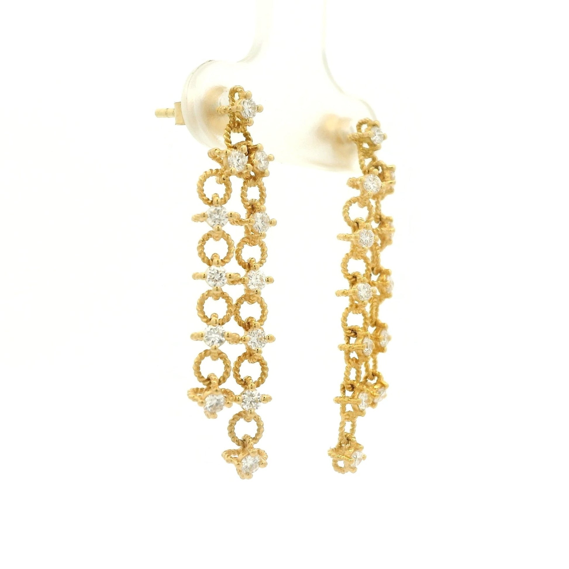 Rope Link Multi Strand Diamond Dangles - Forever Rox Fine Jewelry