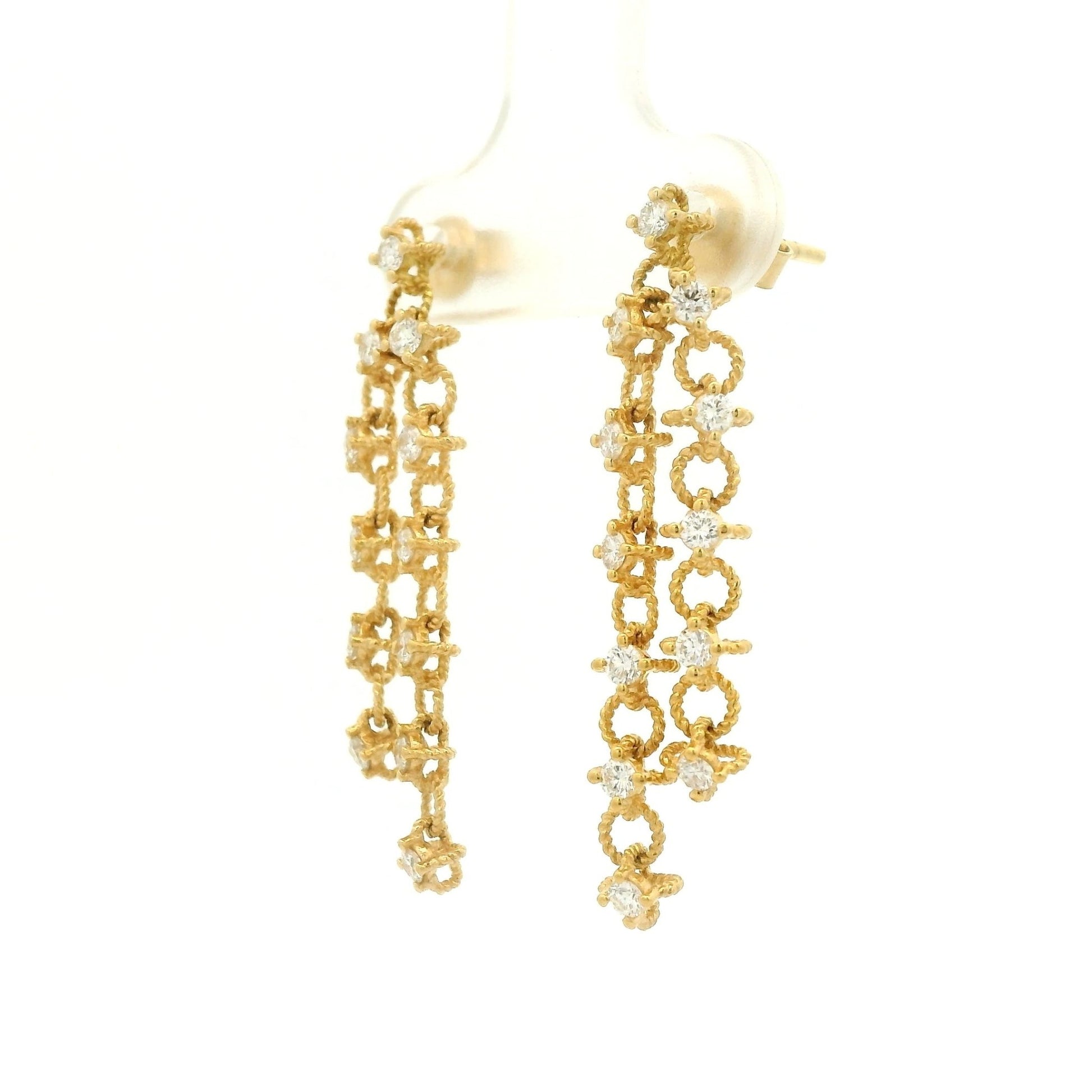 Rope Link Multi Strand Diamond Dangles - Forever Rox Fine Jewelry