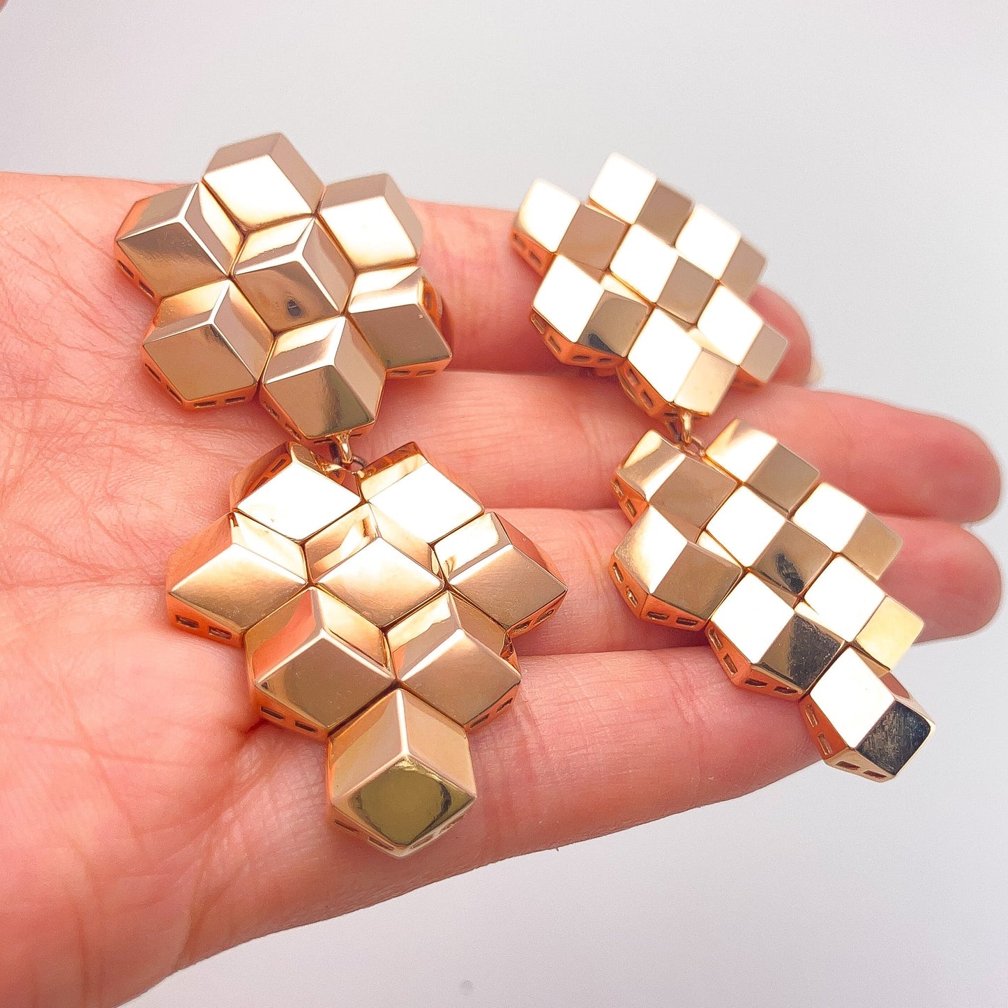 Rose Gold Dimensional Day/Night Earrings by Paolo Costagli, 18k· - Forever Rox