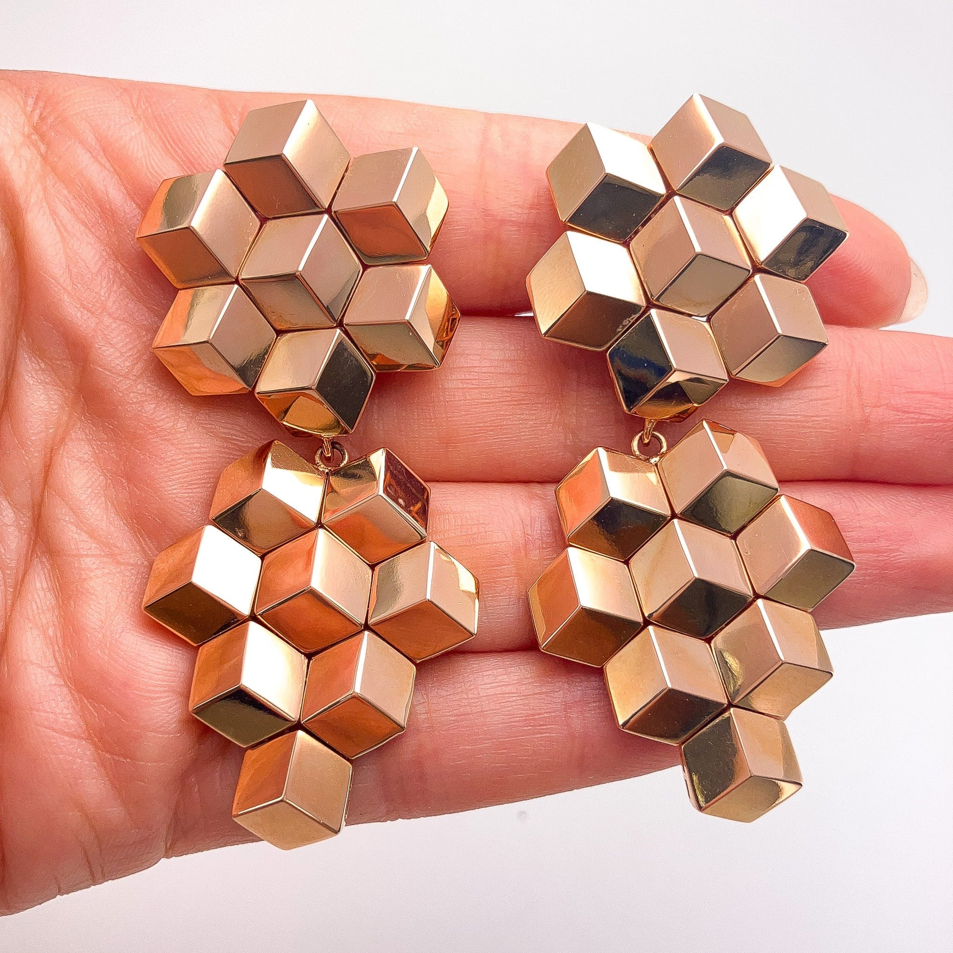 Rose Gold Dimensional Day/Night Earrings by Paolo Costagli, 18k· - Forever Rox