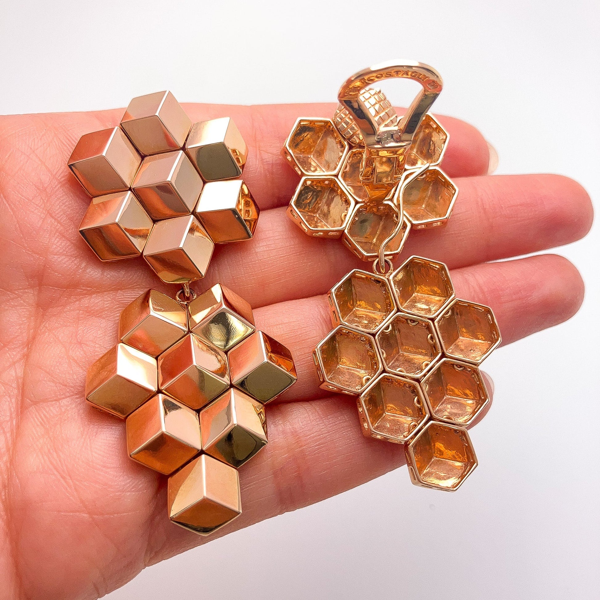 Rose Gold Dimensional Day/Night Earrings by Paolo Costagli, 18k· - Forever Rox