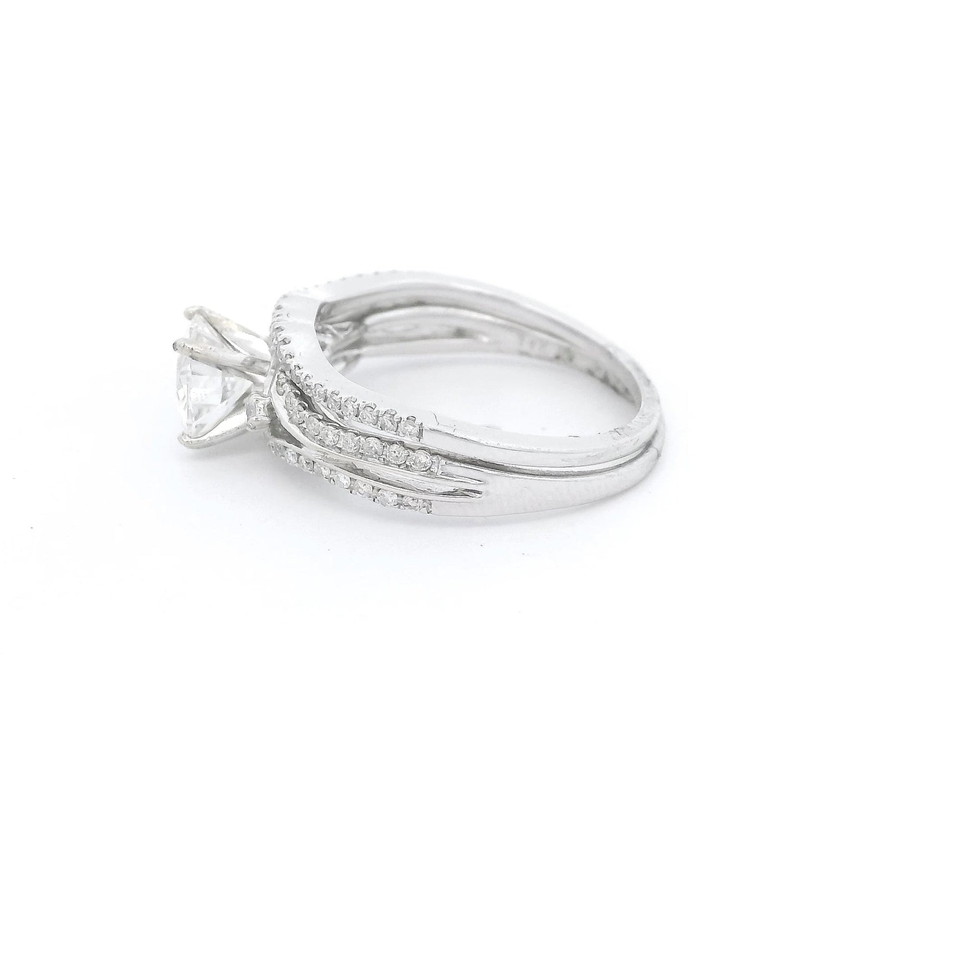 Round Brilliant Cut Diamond Bridal Ring with Matching Wedding Band - Forever Rox Fine Jewelry