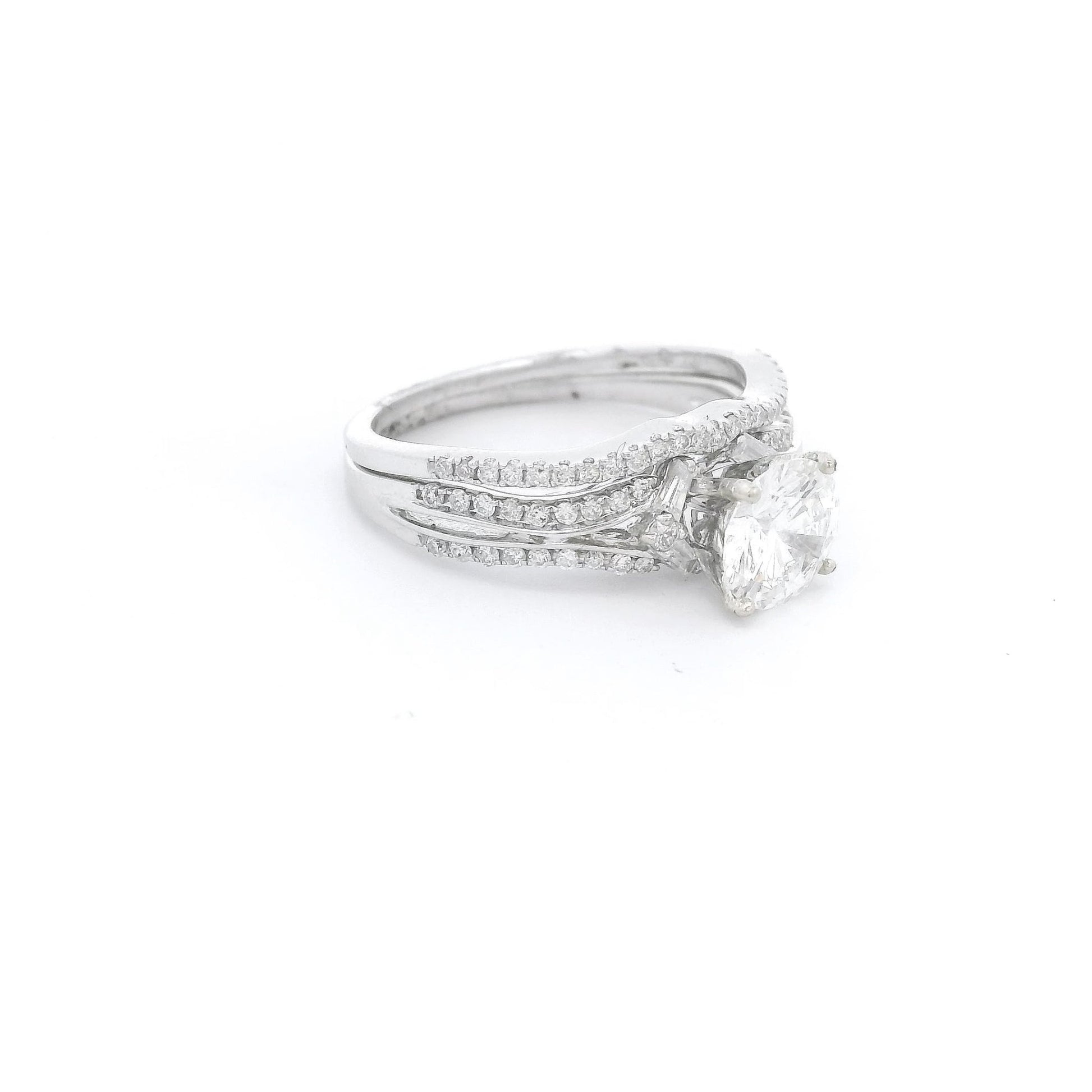 Round Brilliant Cut Diamond Bridal Ring with Matching Wedding Band - Forever Rox Fine Jewelry