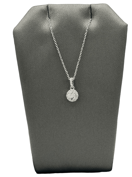Round Brilliant Cut Diamond Pendant With Diamond Halo & Diamond Bail - Forever Rox