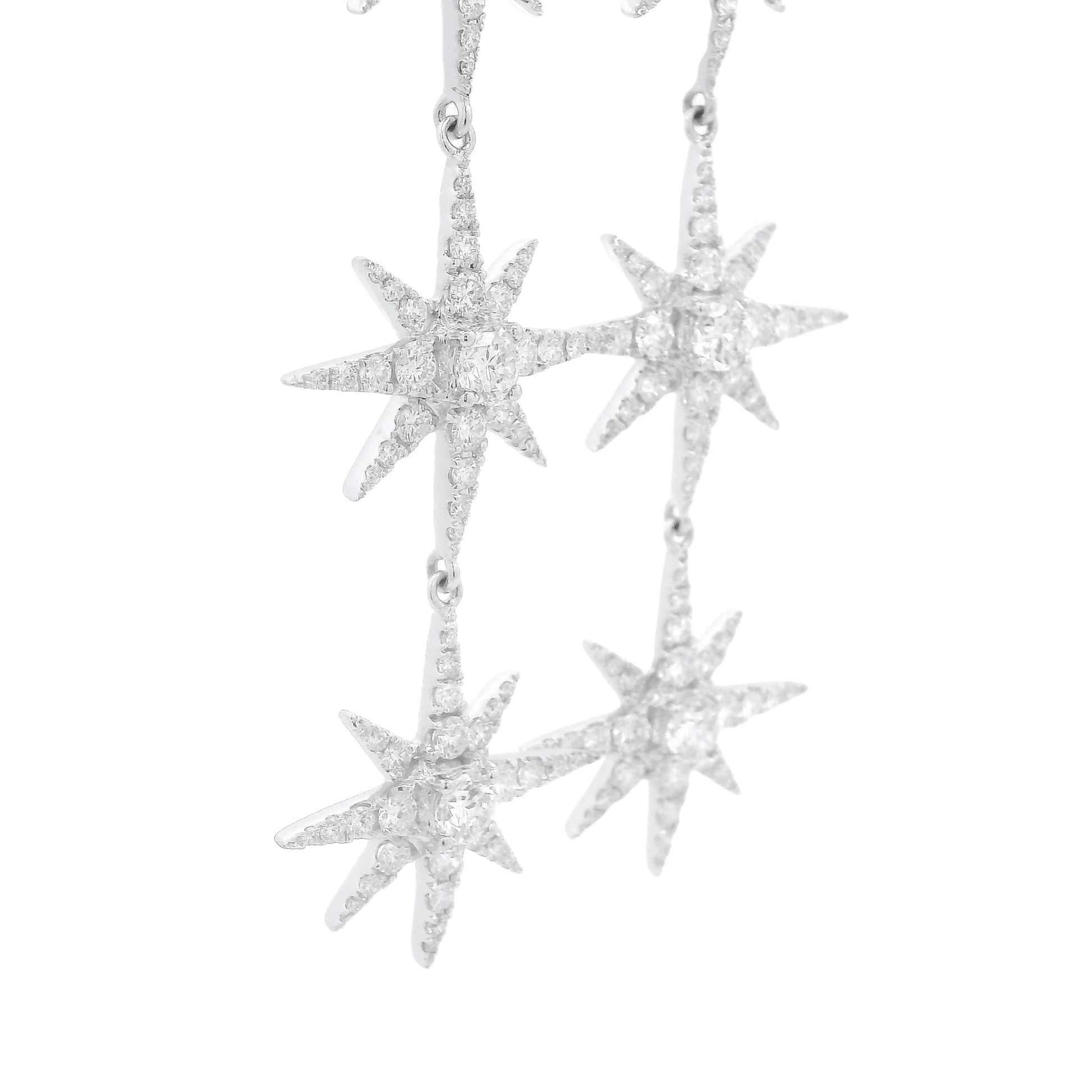 Round Brilliant Cut Diamond Three Star Dangles - Forever Rox