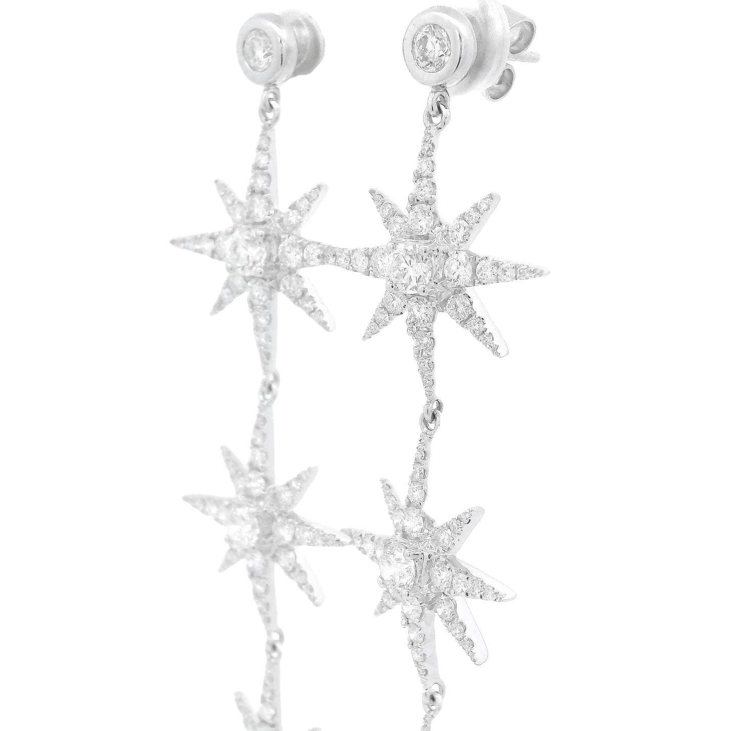 Round Brilliant Cut Diamond Three Star Dangles - Forever Rox