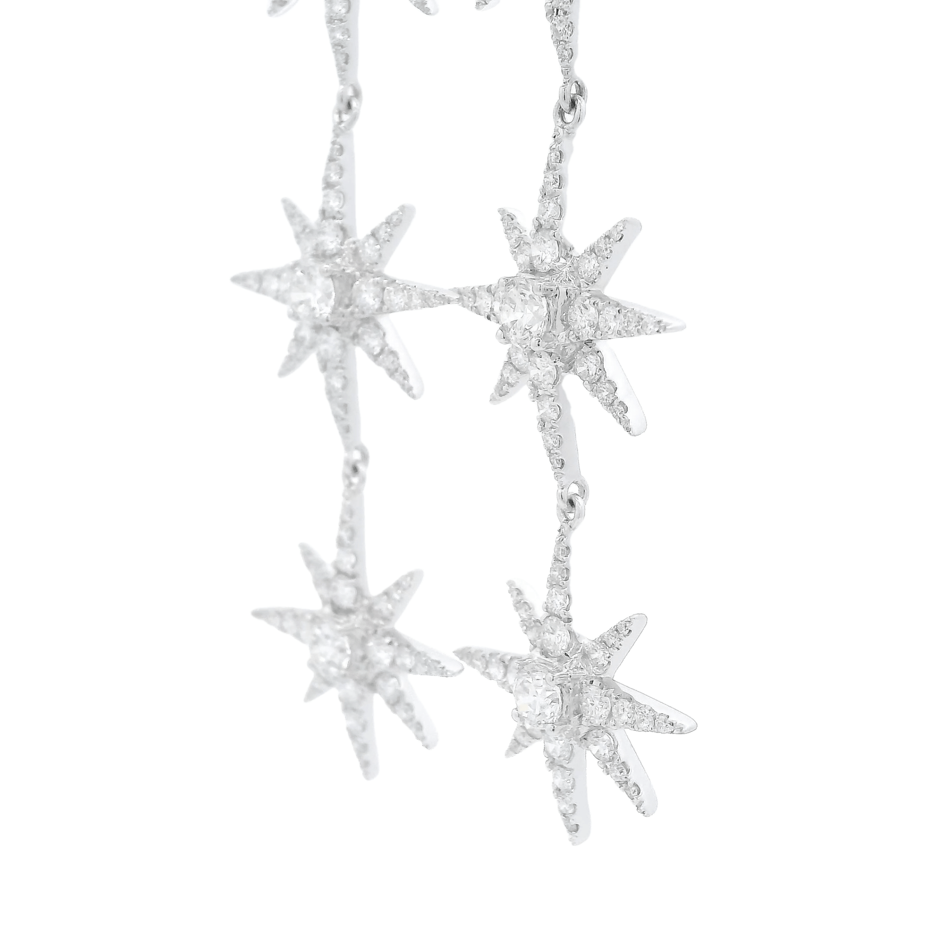 Round Brilliant Cut Diamond Three Star Dangles - Forever Rox