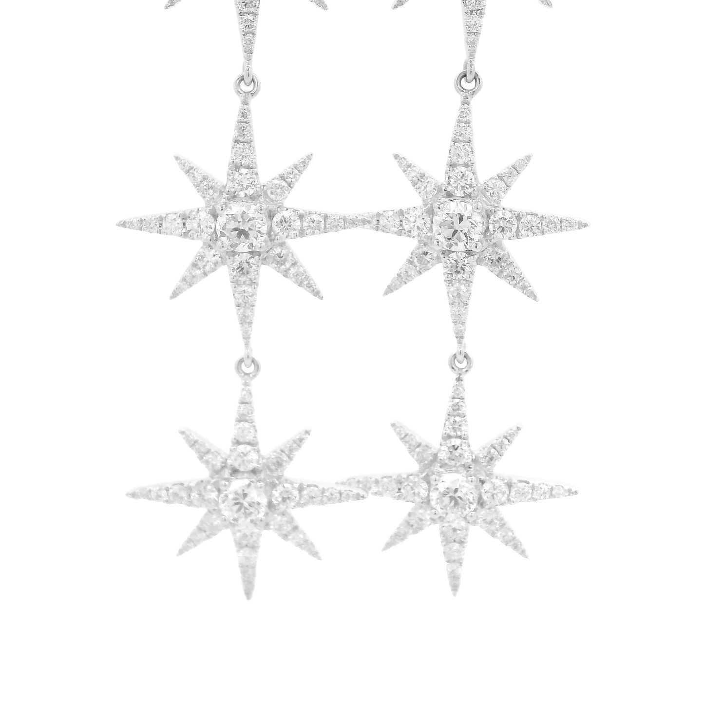 Round Brilliant Cut Diamond Three Star Dangles - Forever Rox