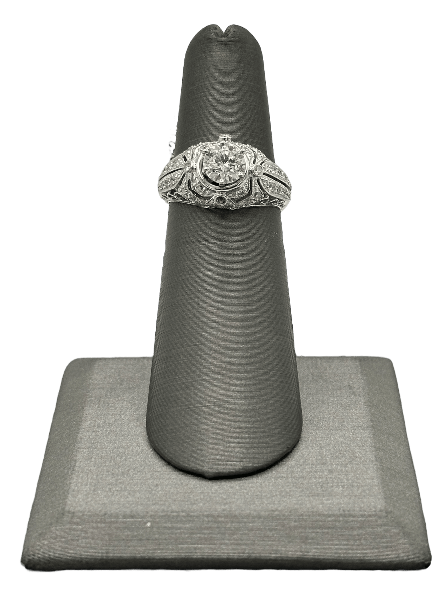 Round Cut Diamond Bridal Ring With Melee Diamonds - Forever Rox