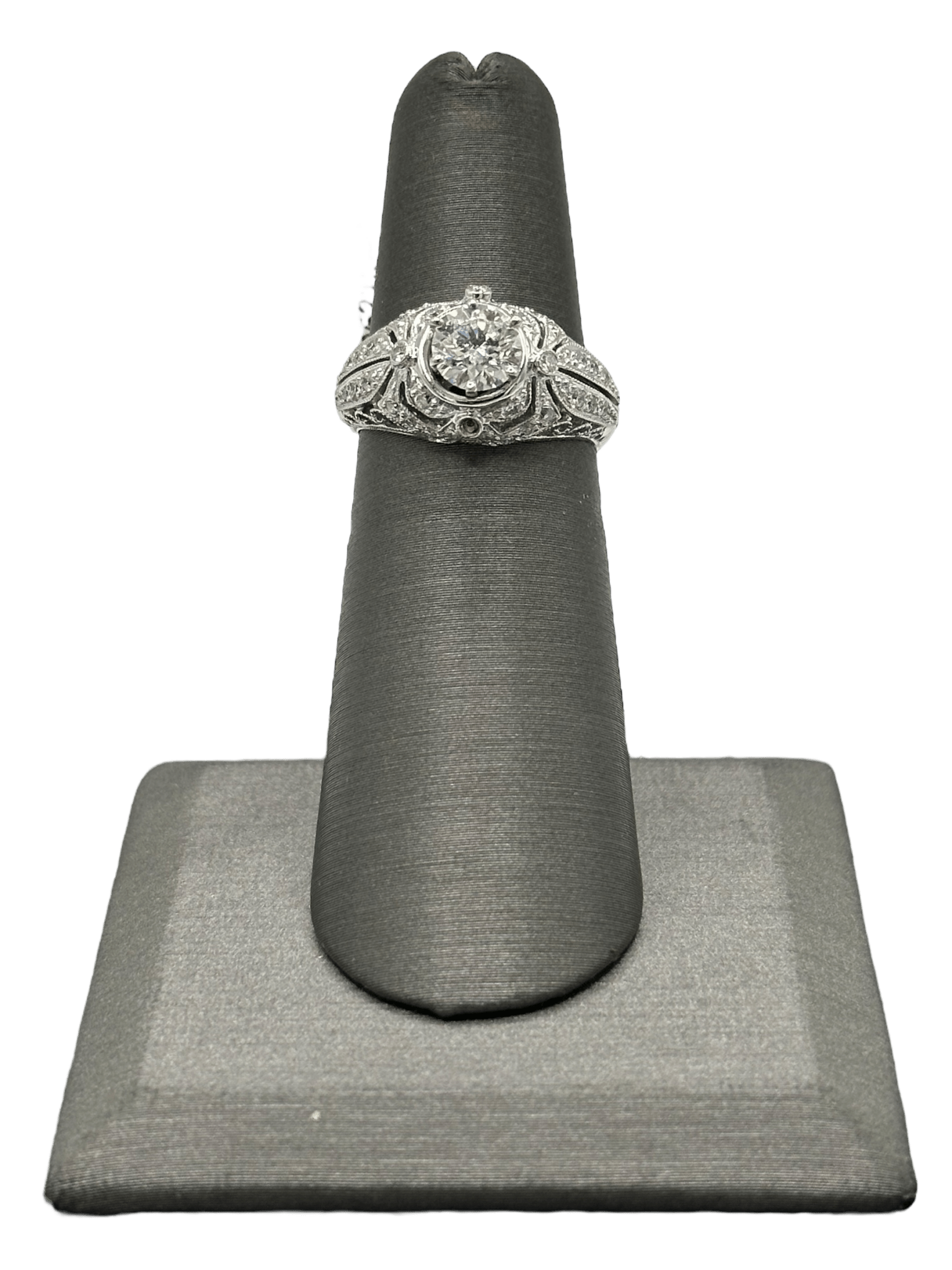 Round Cut Diamond Bridal Ring With Melee Diamonds - Forever Rox