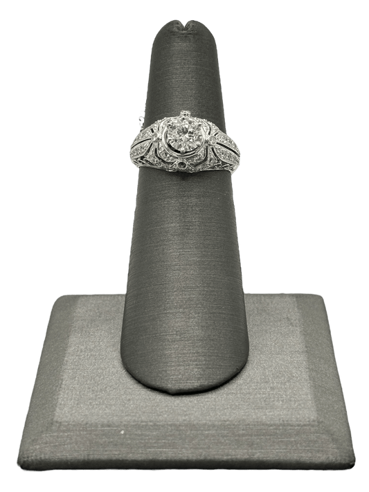 Round Cut Diamond Bridal Ring With Melee Diamonds - Forever Rox