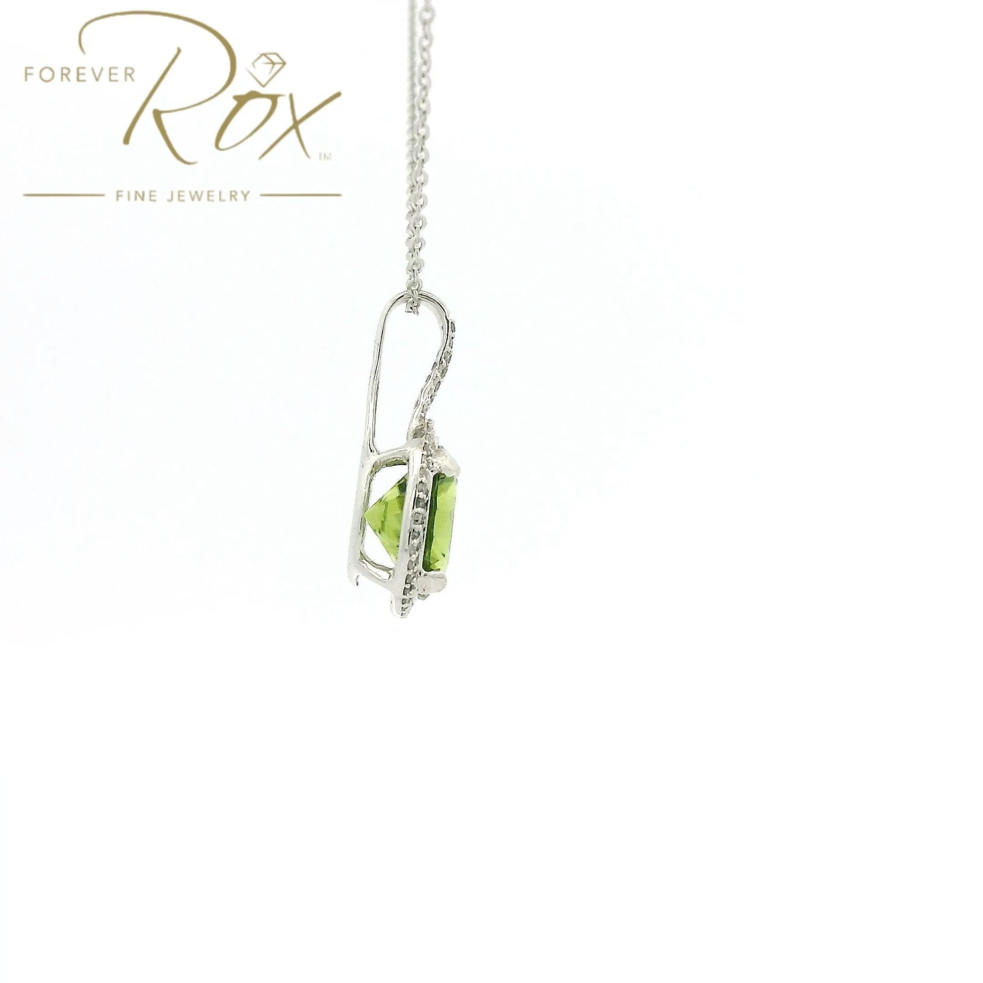 Round Cut Natural Peridot & Diamond Pendant - Forever Rox Fine Jewelry