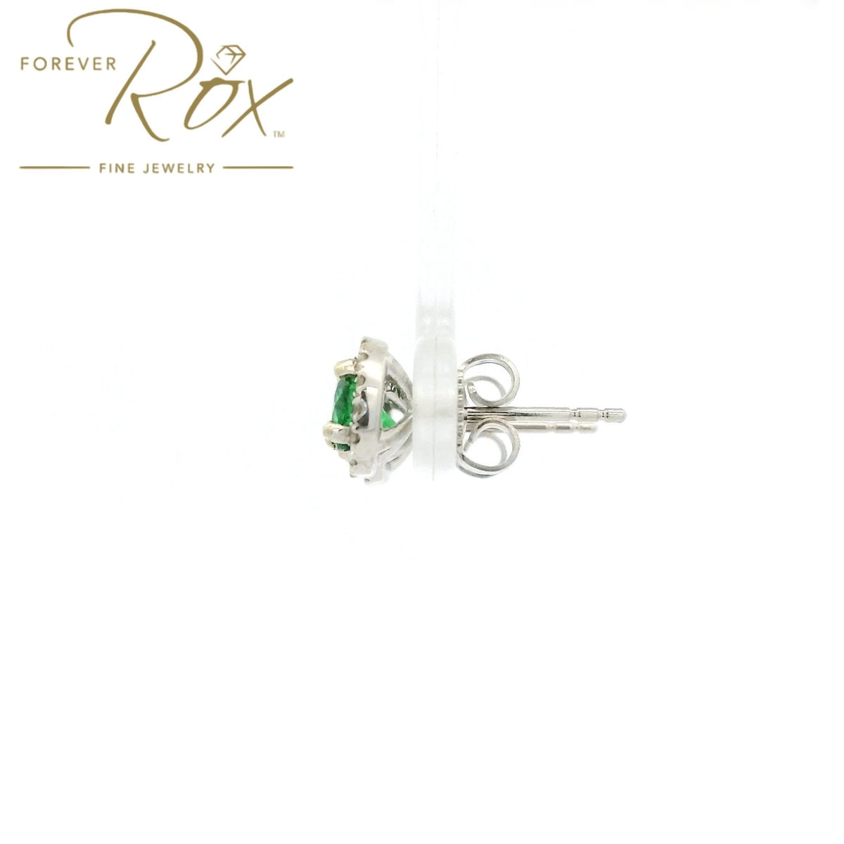 Round Cut Tsavorite Garnet & Diamond Studs - Forever Rox Fine Jewelry