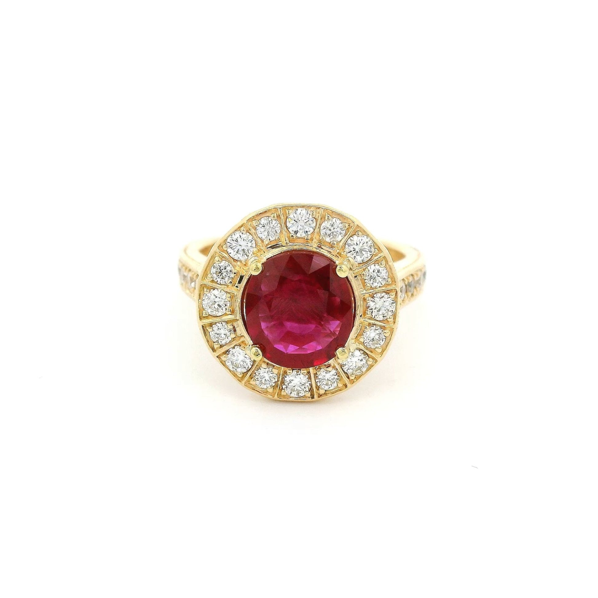 Round Ruby & Diamond Ring - Forever Rox