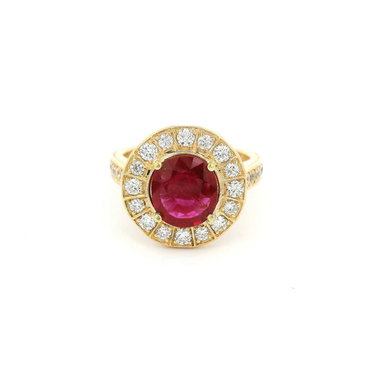 Round Ruby & Diamond Ring - Forever Rox