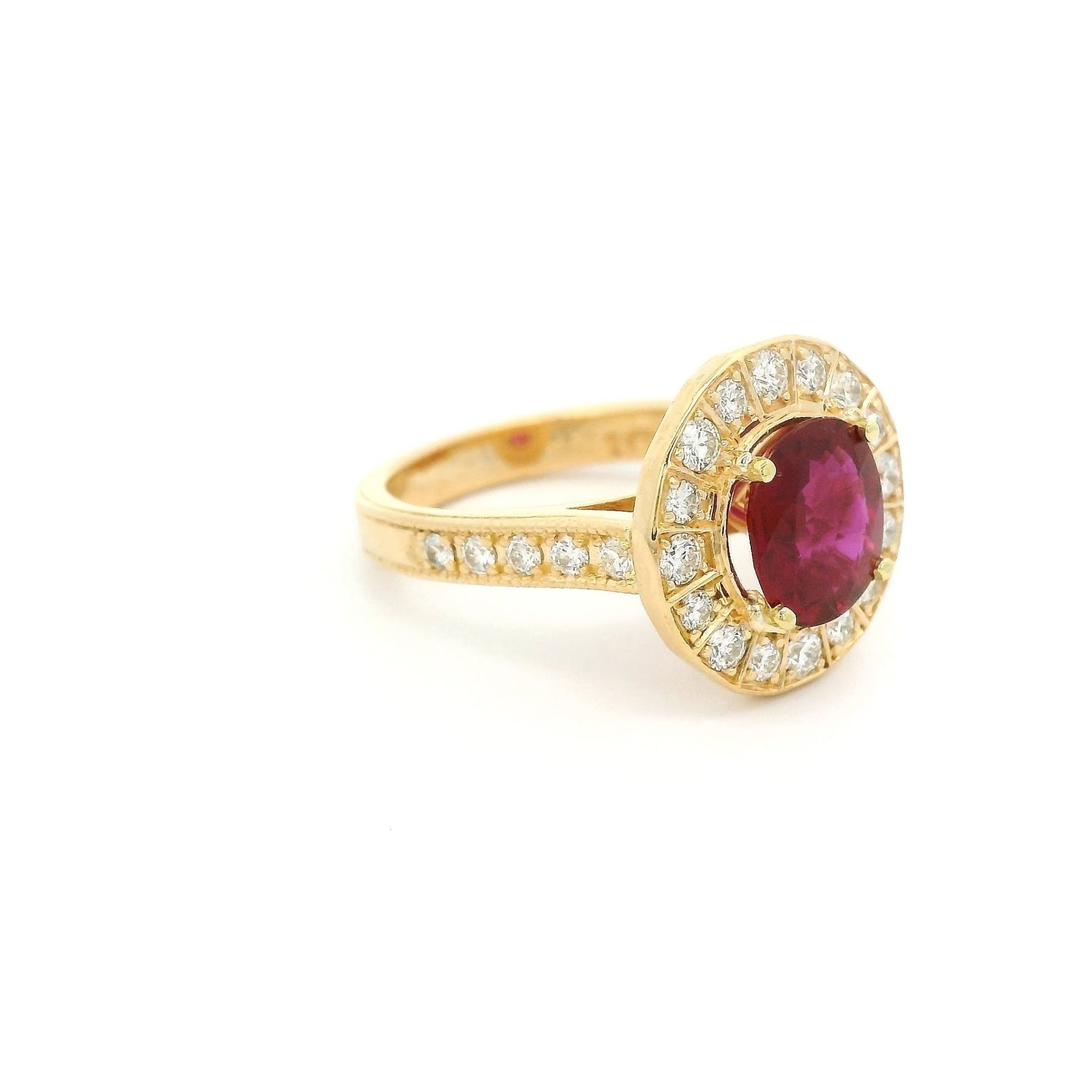 Round Ruby & Diamond Ring - Forever Rox