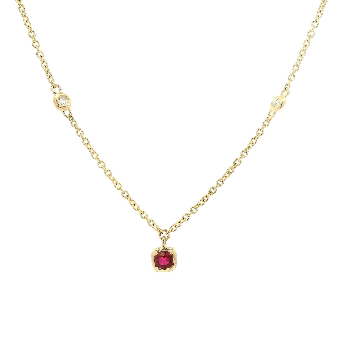 Rubies & Diamond by the Yard Necklace - Forever Rox