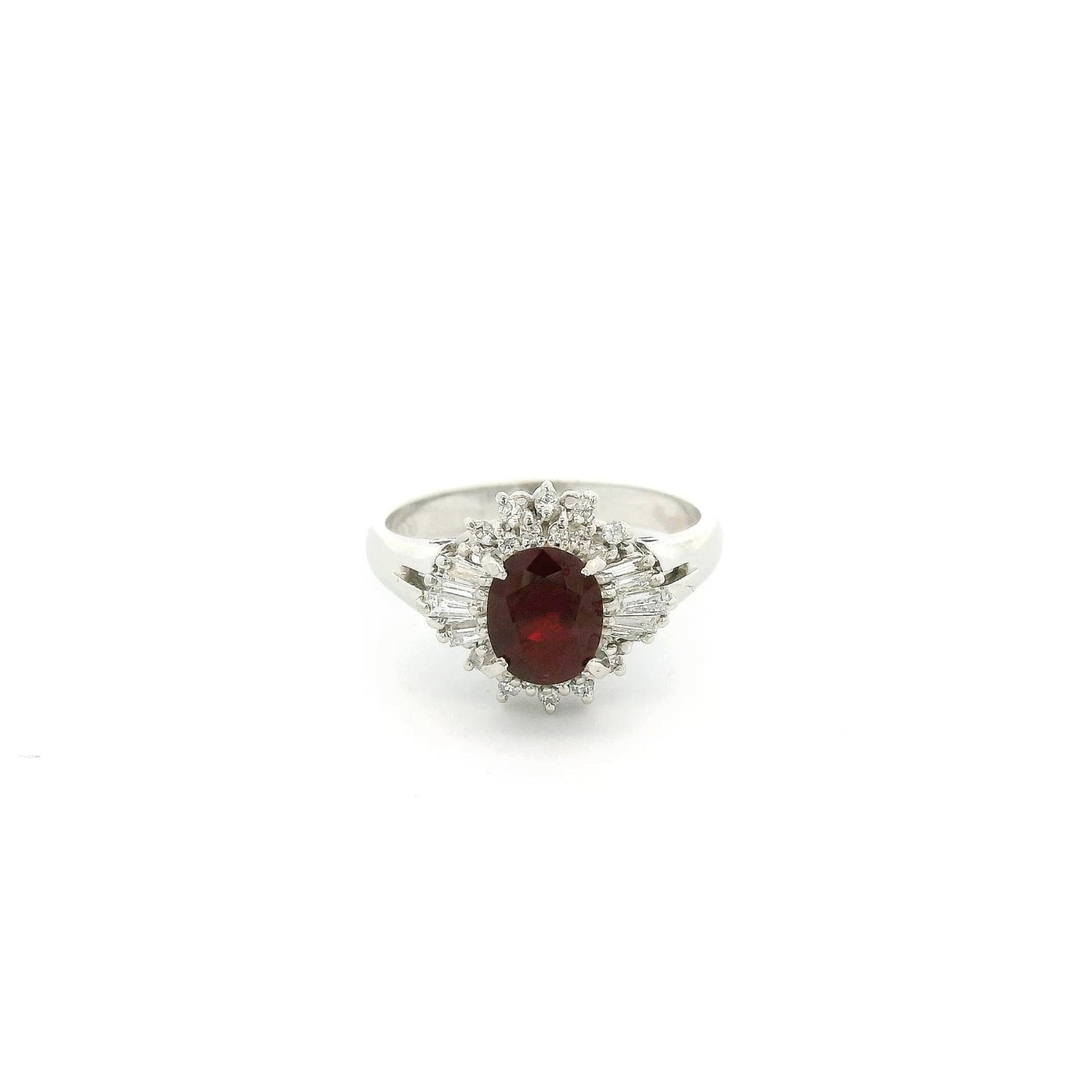 Ruby & Buguette/Round Diamond Ring - Forever Rox Fine Jewelry