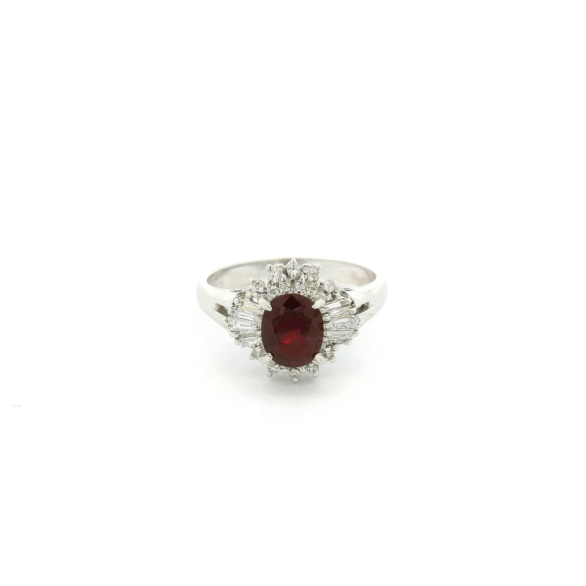 Ruby & Buguette/Round Diamond Ring - Forever Rox Fine Jewelry