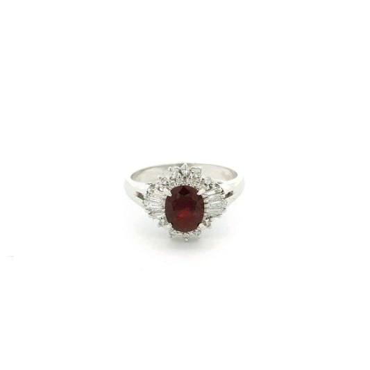 Ruby & Buguette/Round Diamond Ring - Forever Rox Fine Jewelry