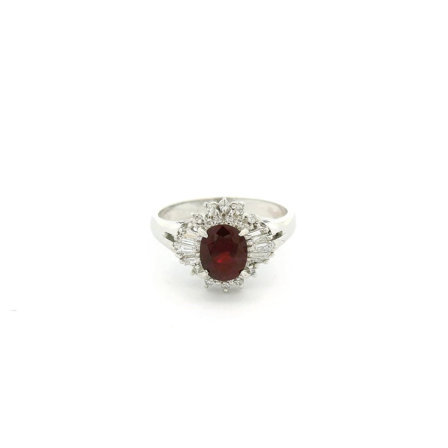 Ruby & Buguette/Round Diamond Ring - Forever Rox Fine Jewelry