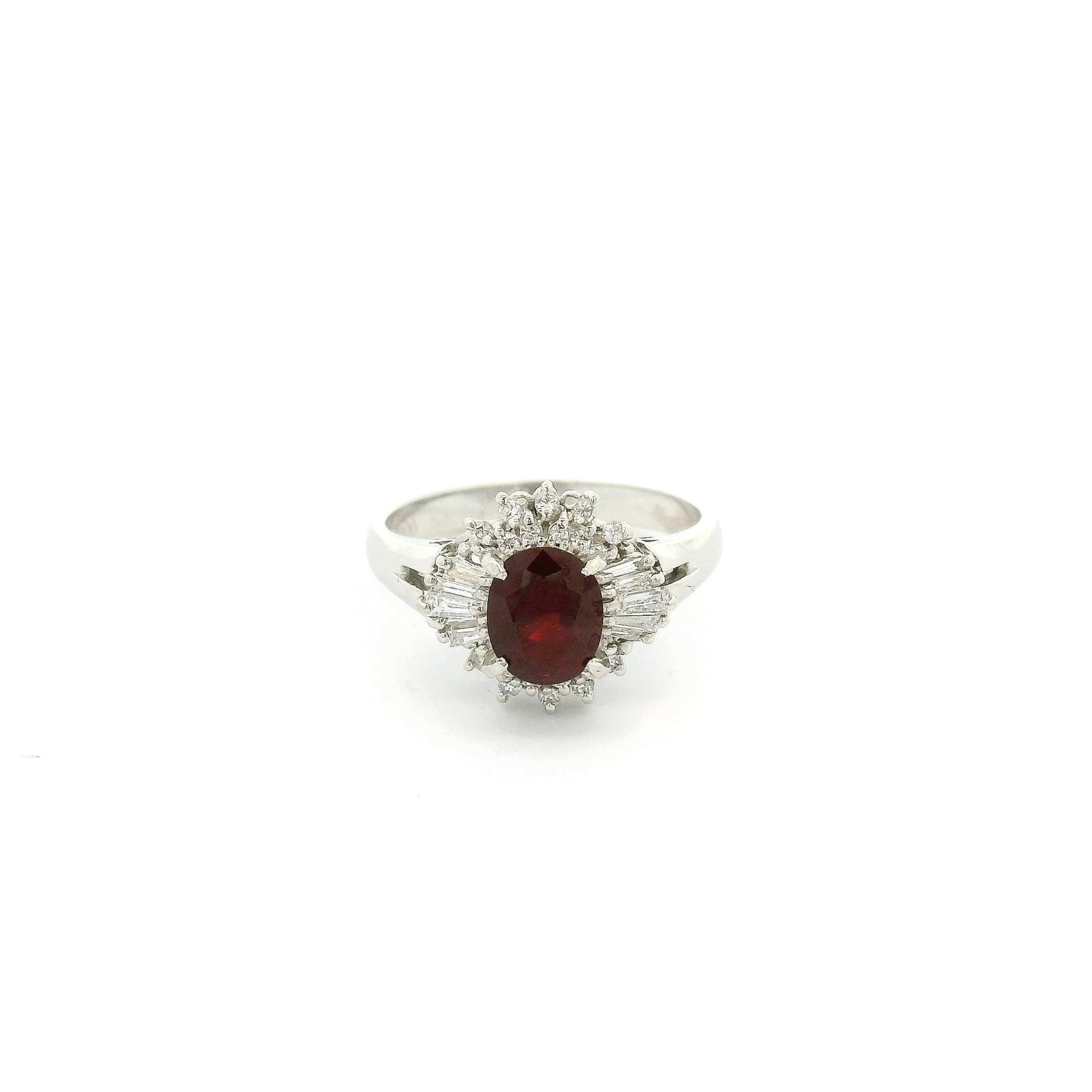 Ruby & Buguette/Round Diamond Ring - Forever Rox Fine Jewelry