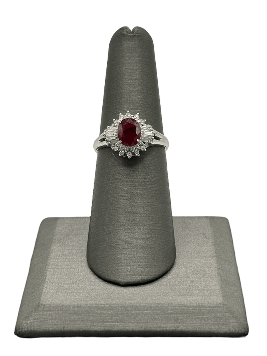 Ruby & Buguette/Round Diamond Ring - Forever Rox