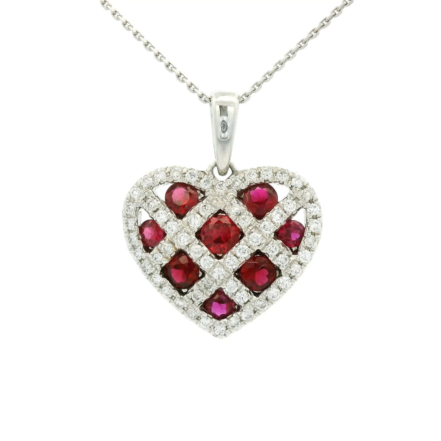 Ruby & Diamond Heart Pendant - Forever Rox
