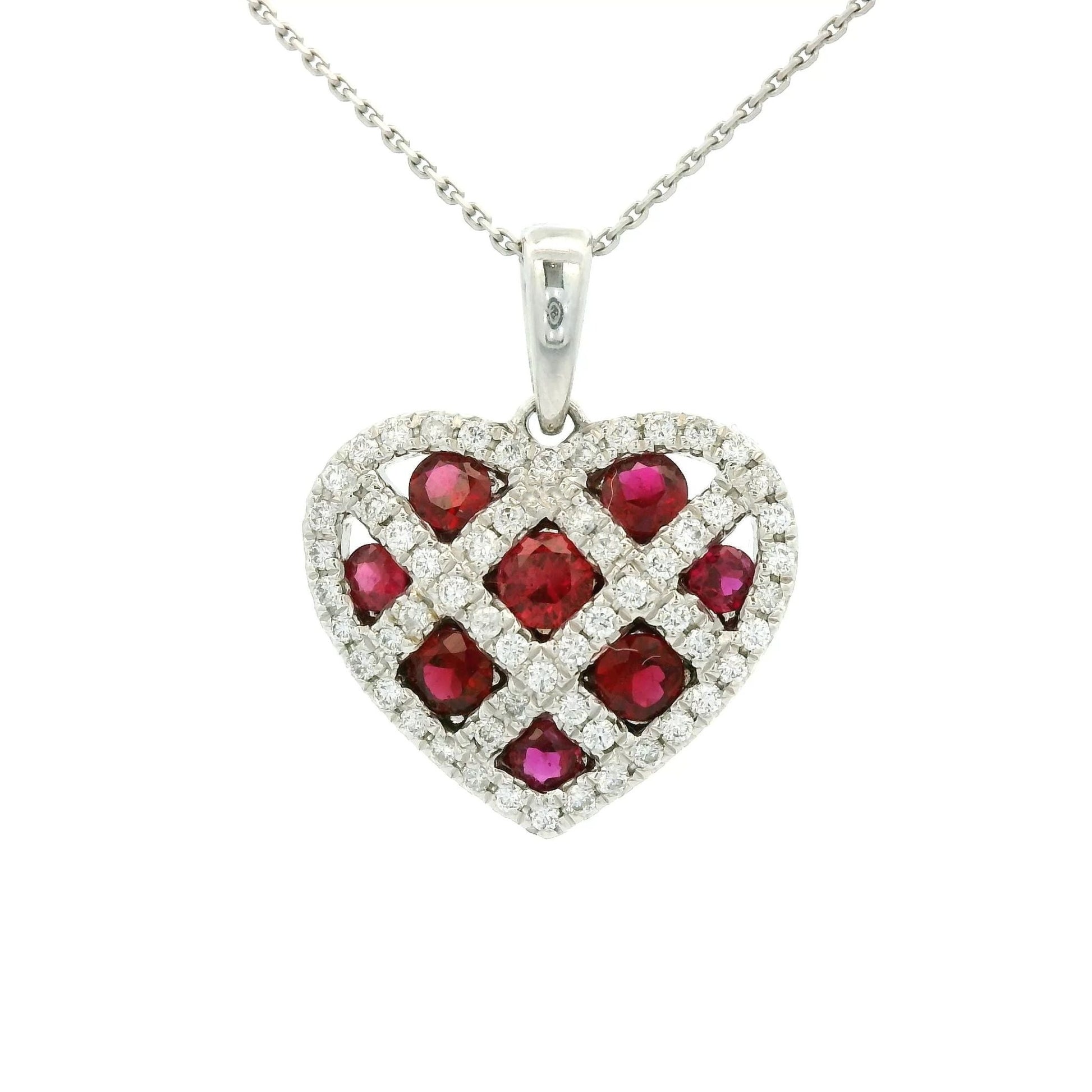 Ruby & Diamond Heart Pendant - Forever Rox