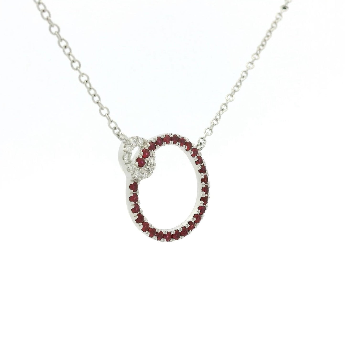 Ruby & Diamond Overlapping Circle Pendant - Forever Rox Fine Jewelry