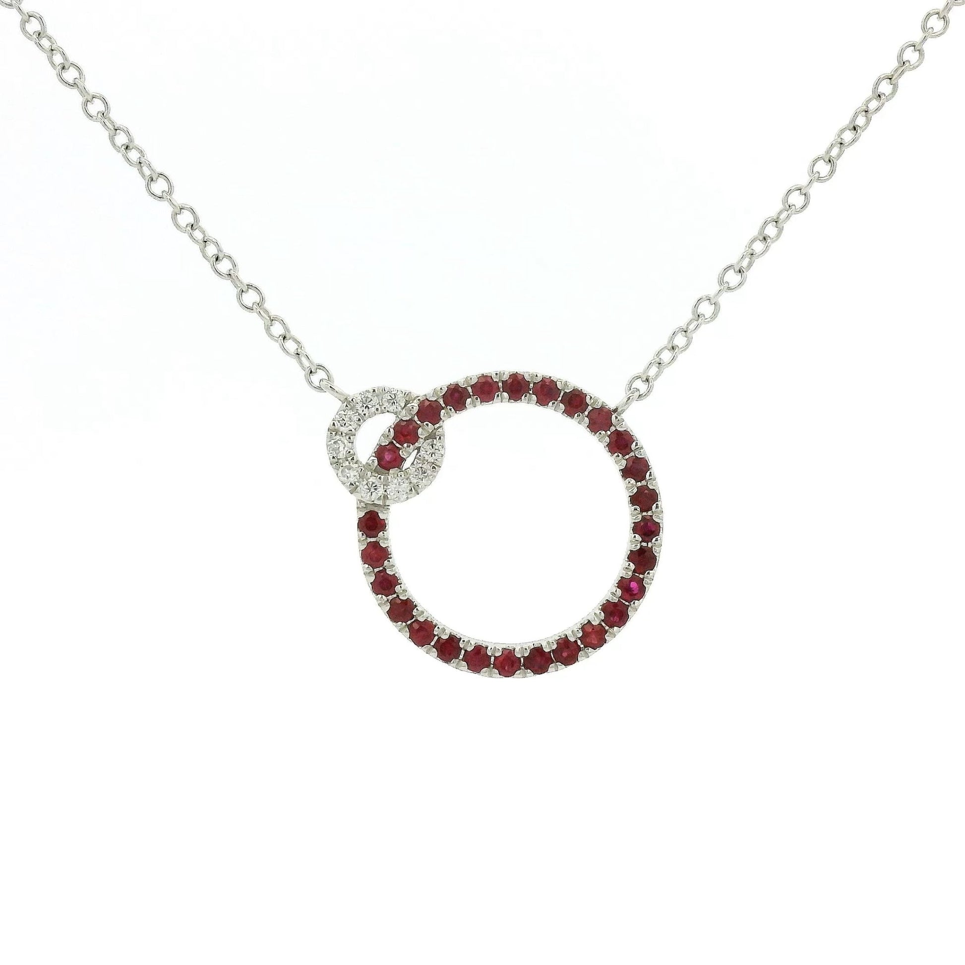 Ruby & Diamond Overlapping Circle Pendant - Forever Rox Fine Jewelry
