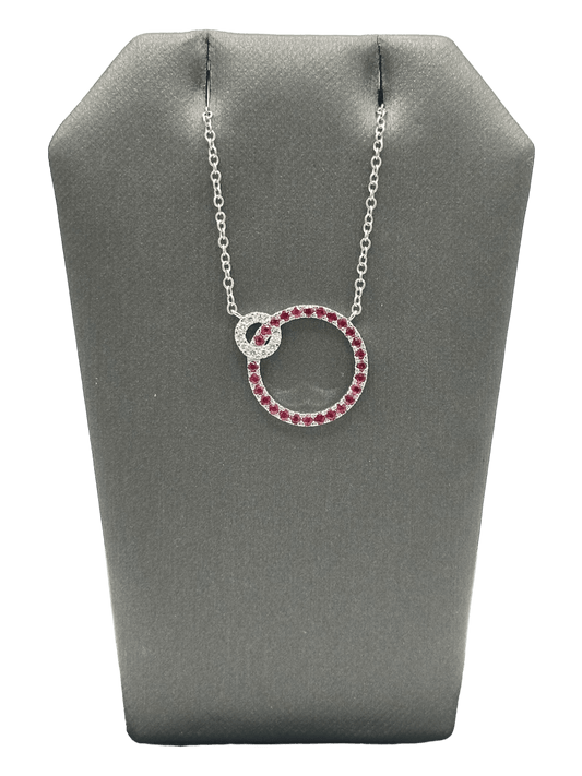Ruby & Diamond Overlapping Circle Pendant - Forever Rox