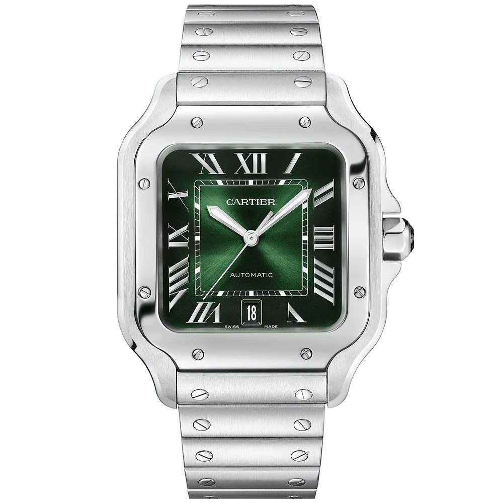 Santos De Cartier Ombre Green Dial with Date - Forever Rox