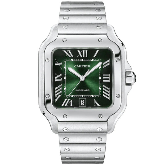 Santos De Cartier Ombre Green Dial with Date - Forever Rox