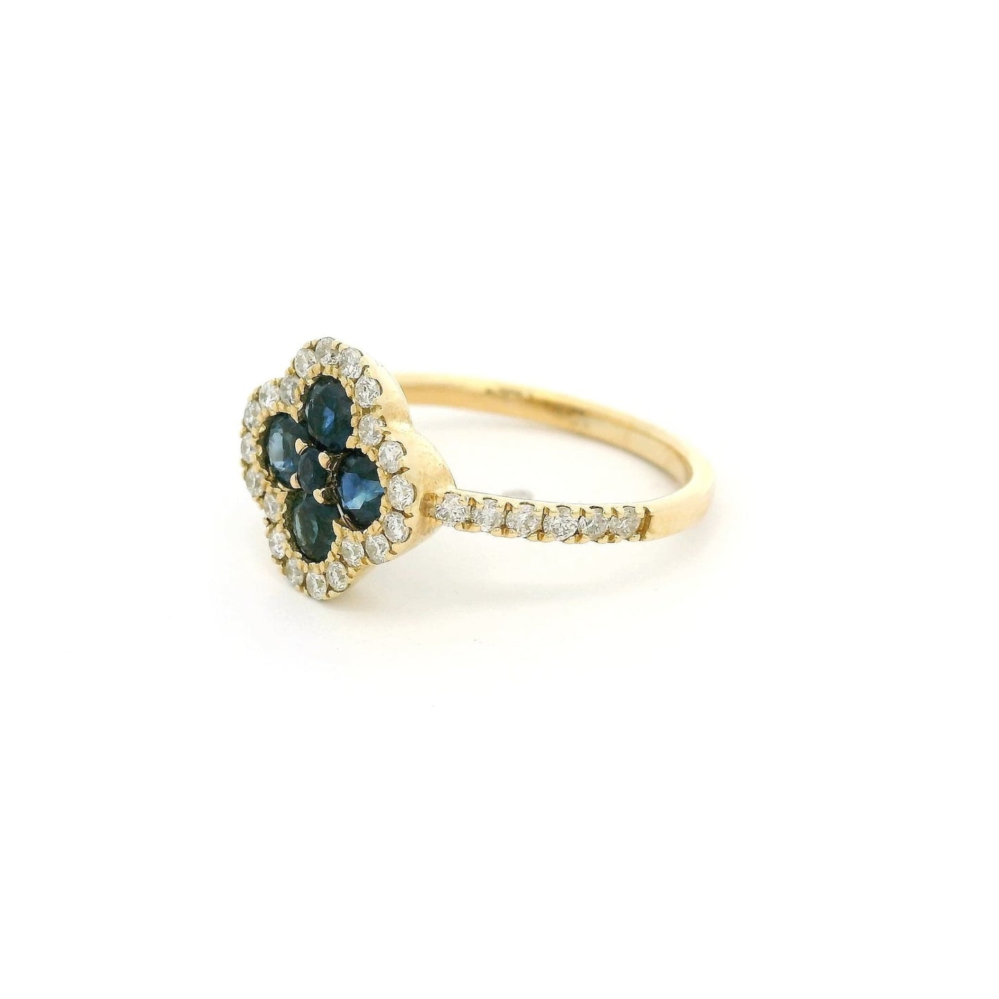 Sapphire & Diamond Clover Design Ring - Forever Rox