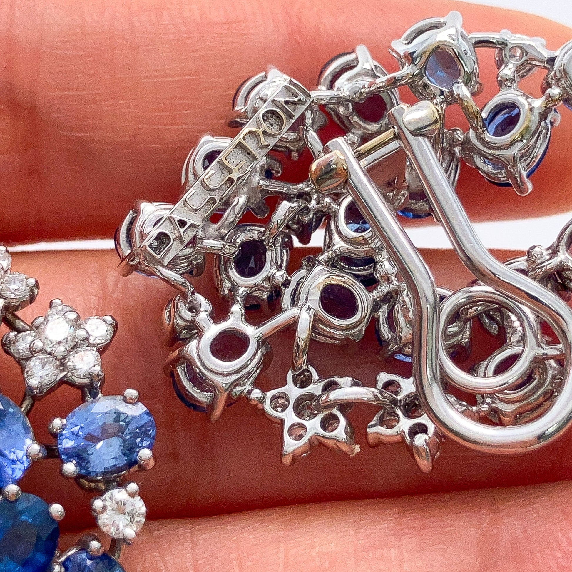 Sapphire & Diamond Cluster Earclips, 18k - Forever Rox