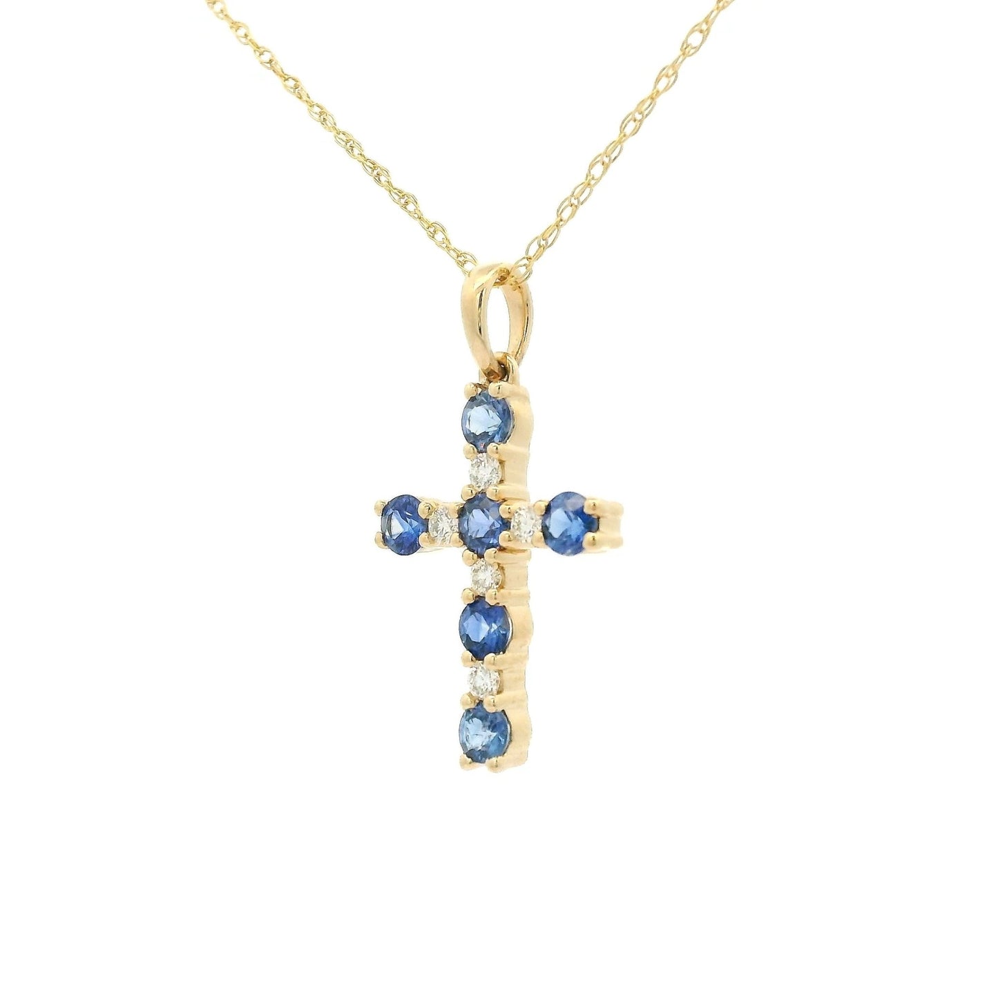 Sapphire & Diamond Cross - Forever Rox Fine Jewelry