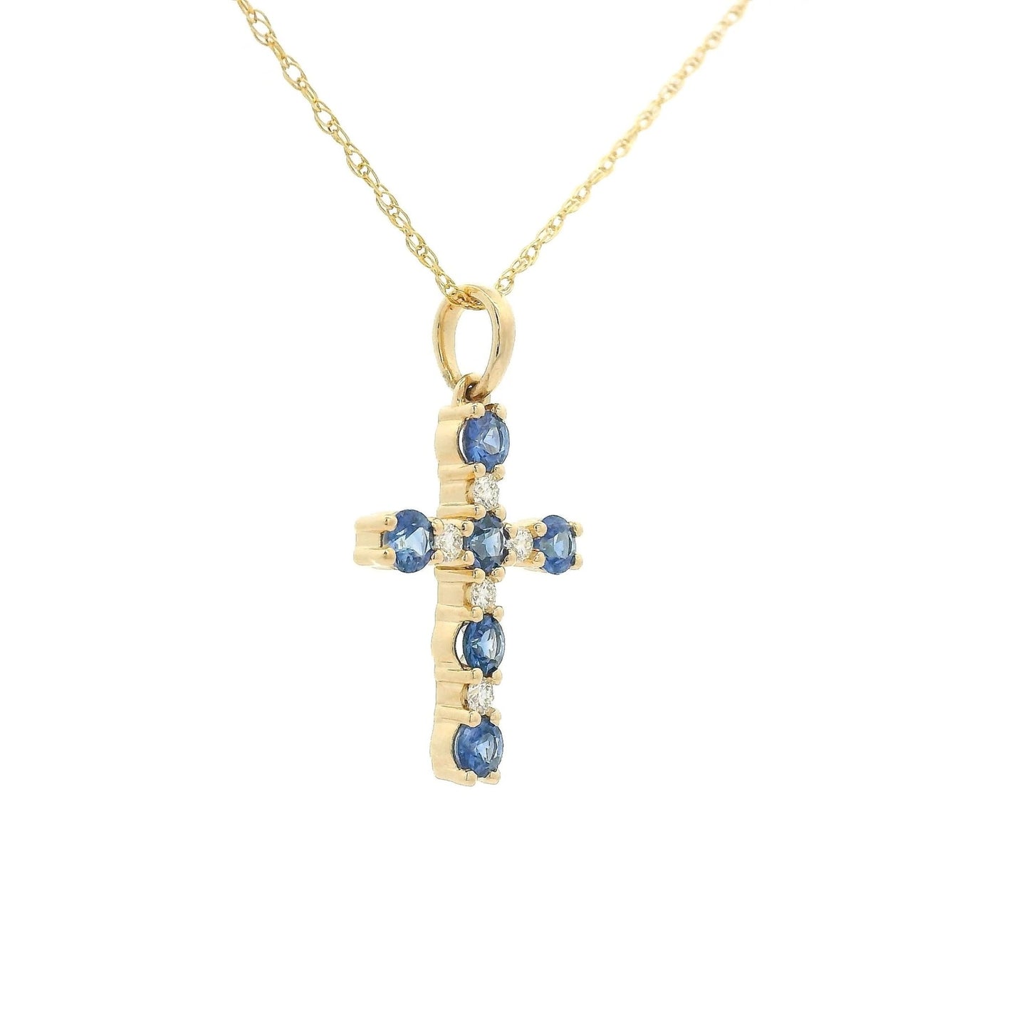 Sapphire & Diamond Cross - Forever Rox Fine Jewelry