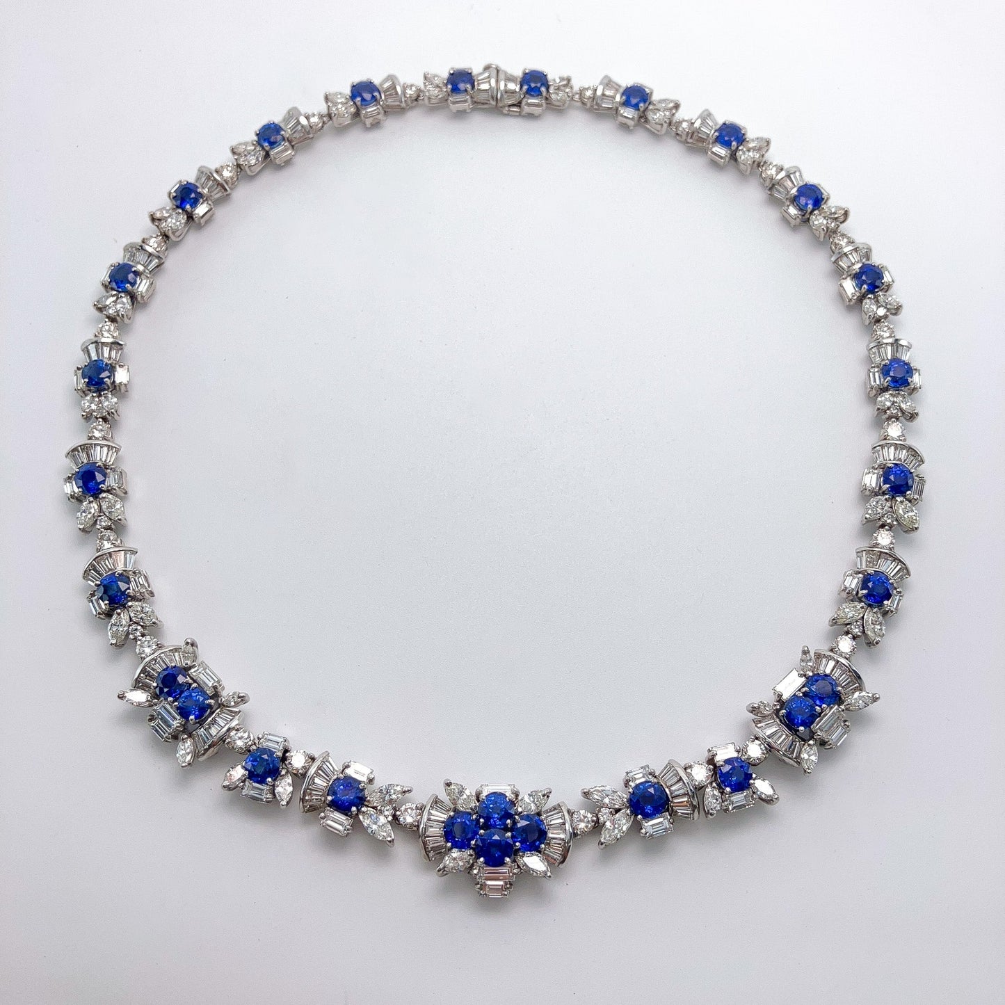Sapphire & Diamond Floral Necklace - Forever Rox Fine Jewelry