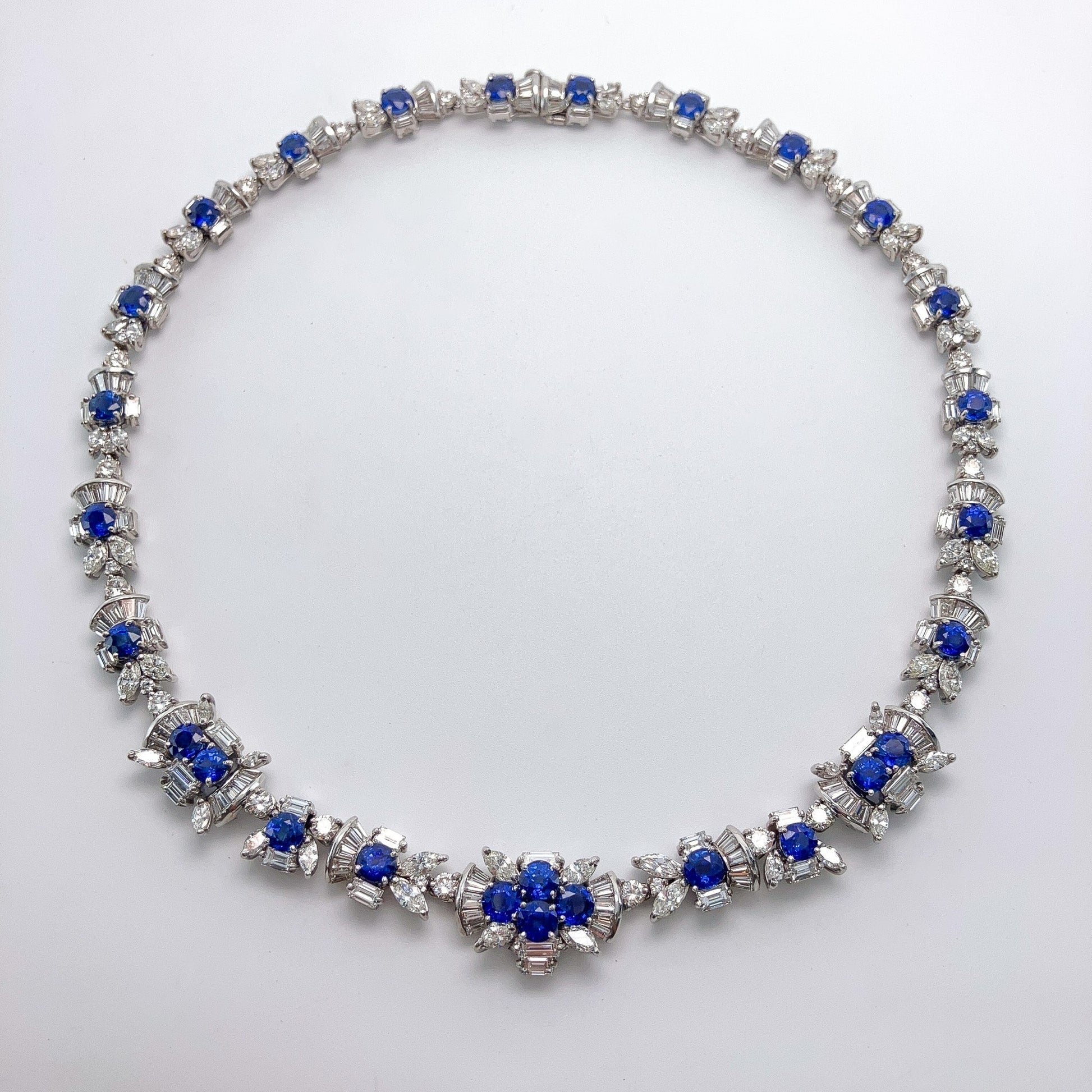 Sapphire & Diamond Floral Necklace - Forever Rox Fine Jewelry