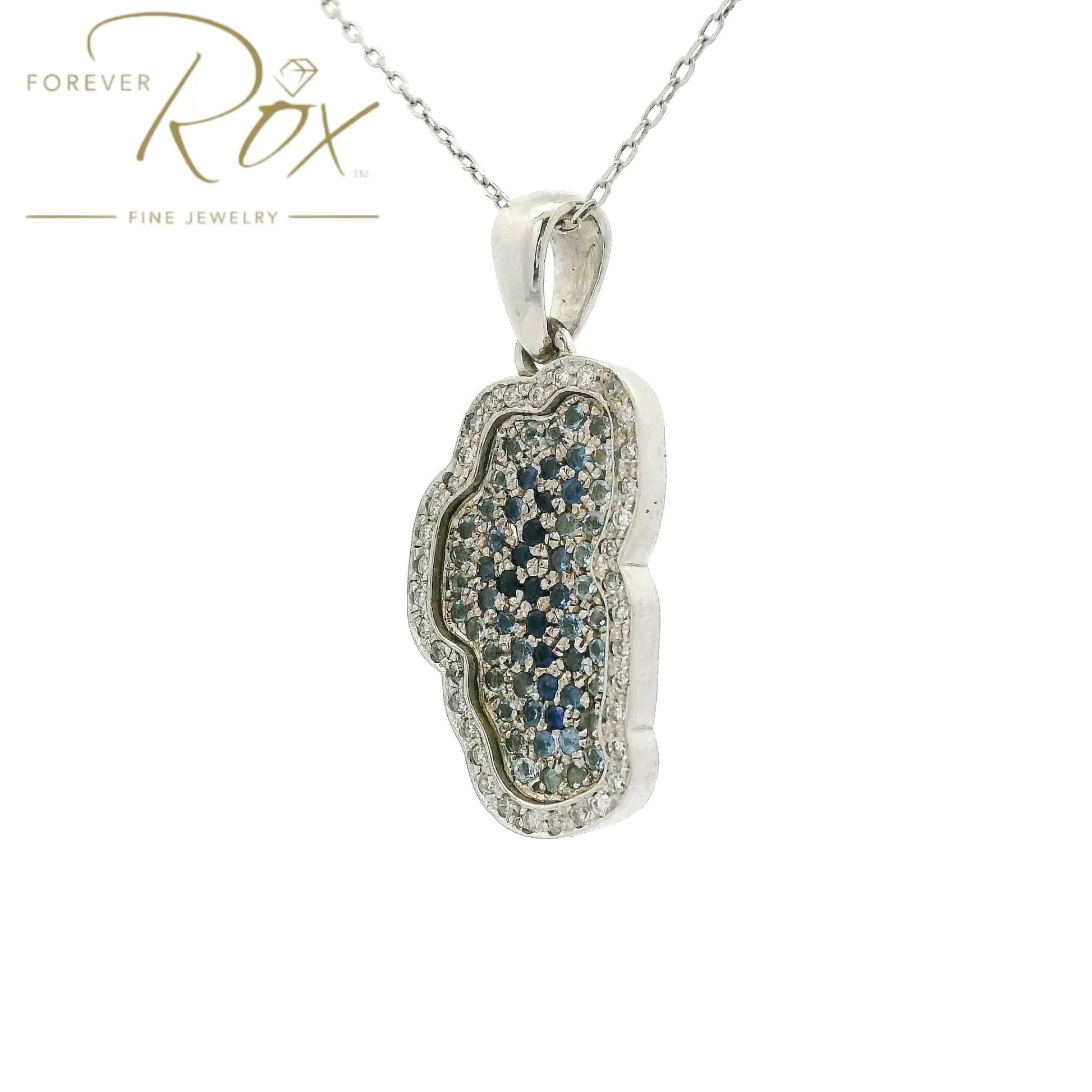 Sapphire & Diamond Lake Tahoe Pendant - Forever Rox