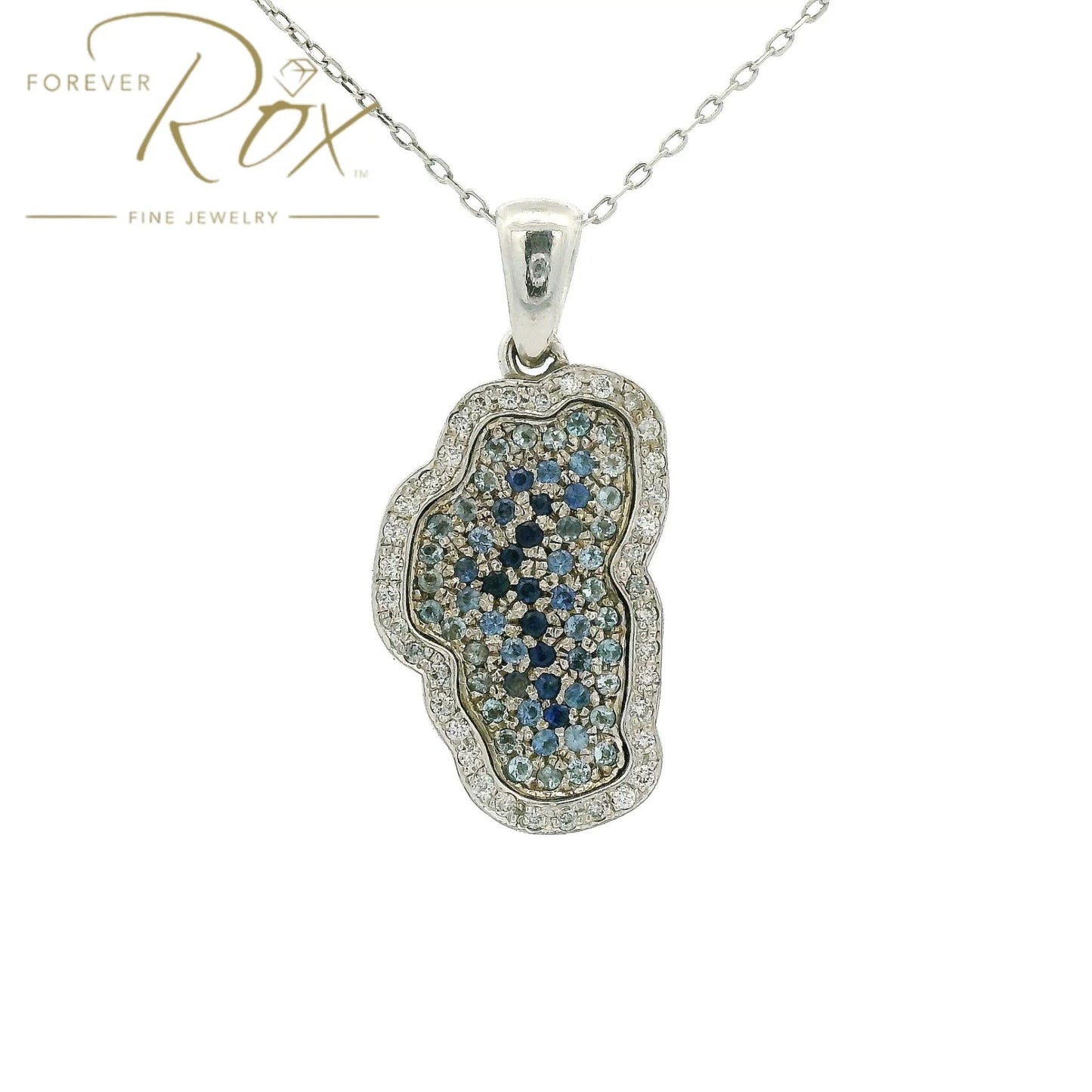 Sapphire & Diamond Lake Tahoe Pendant - Forever Rox