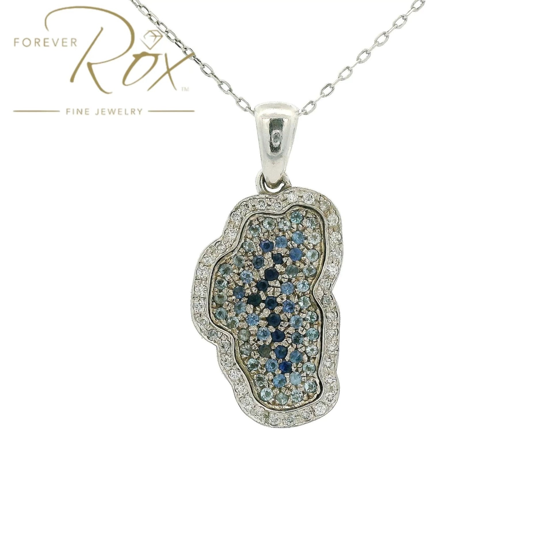 Sapphire & Diamond Lake Tahoe Pendant - Forever Rox